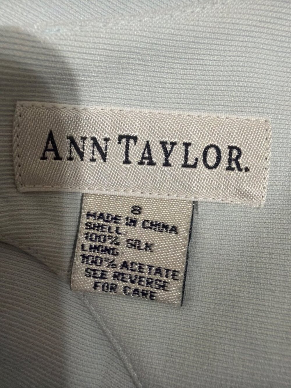 Ann Taylor Silk Blend Shift Dress Seafoam Blue Keyhole Back Belted Size 8 - Picture 6 of 15